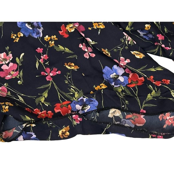 Hobbs London Women's Navy Laura Floral Jumpsuit Size 14 Sleeveless Wide Leg - Picture 5 of 6